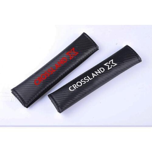 2 Pcs PU Fashion Car Seat Belt Cover Car Seat belt shoulder Pads For Opel Crossland X