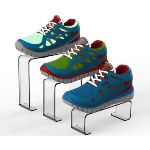 3pcs Acrylic Shoe Hanger Display Shoe Risers Clear Retail Display Stand U Shaped Shelf Showcase Rack for Toy Bag cosmetic