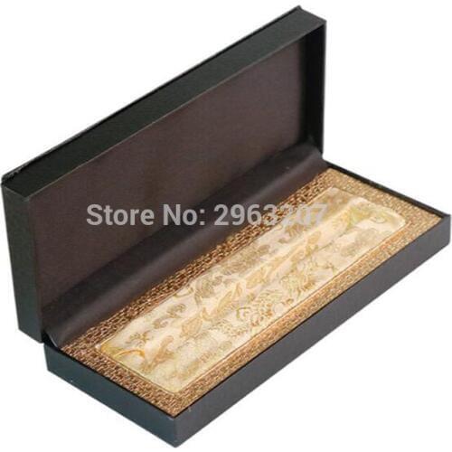 50pcs/lot Luxury Business Pen Gift Box Black Pencil Pacakging PU Rectangle Box Display Crystal Pen Package