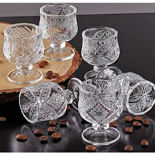 Set of 6 crystal glasses Coffee Side Glass Set