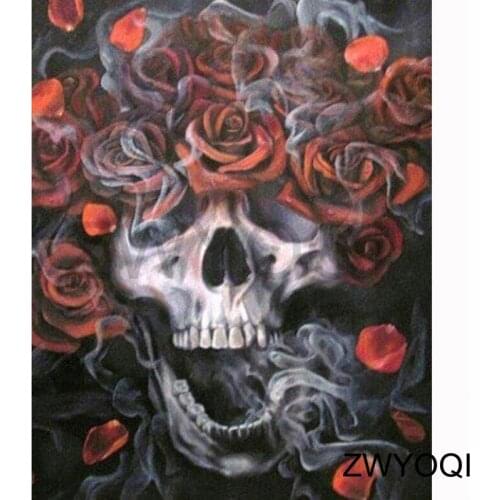 DIY Diamond embroidery Skull Full Square Diamond painting Cross stitch Rose cigarettes Full Round Diamond mosaic Skeleton Demon