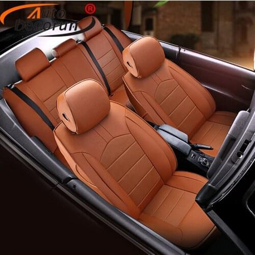 AutoDecorun 16PCS/Set Perforated Cowhide Seat Covers for Acura RL Accessories Leather Cover Car Seat Cushion Protector 2006-2010