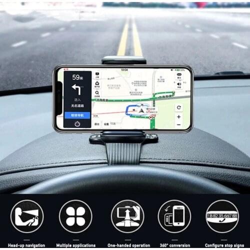 Car Phone Holder Dashboard Mount Mobile Clip Stand HUD Design for Cell Phone Navigation