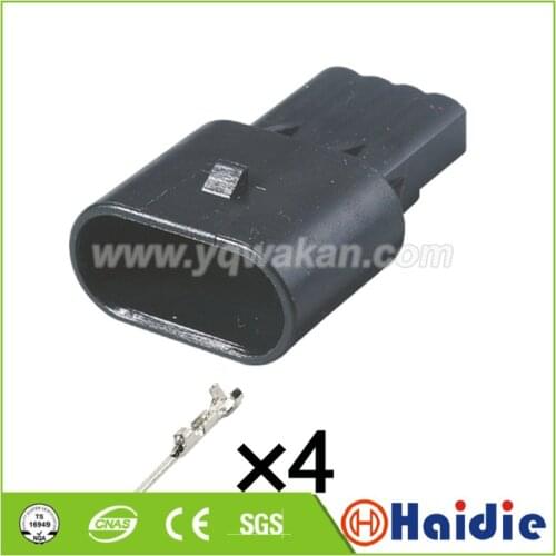 Free shipping 2sets 4pin auto wiring plastic plug waterproof cable male connector