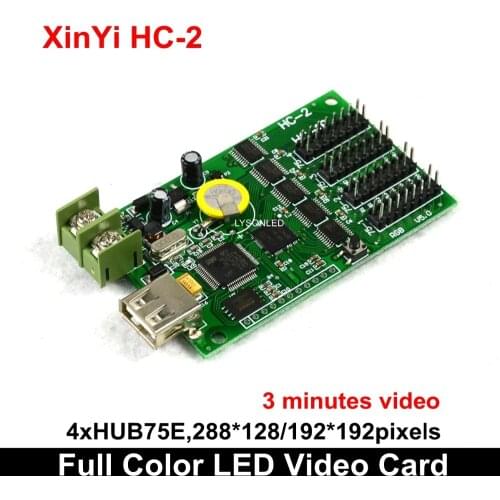 Free Shipping HC-2 Asynchronous Short Video U-disk Full Color LED Controller Card Support