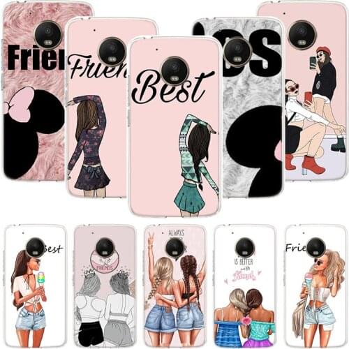 Girls Best Friends Forever BFF Phone Case For Motorola Moto G9 G8 G7 G6 G5 E6 E5 E4 Plus Play Power One Action Macro Coque Cover