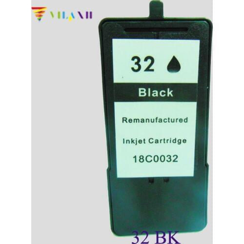 Vilaxh 1Pk Black Inkjet Ink Cartridge 32 for Lexmark X5450 Z818 X7350 X5210 X5470 X7170 Z810 Z812 Z815 Z816 P915 Printer
