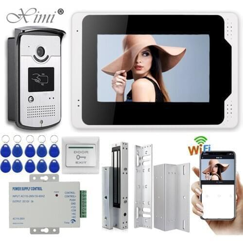 Cheap 7" Video Door Phone Doorbell Home Intercom System 1 Monitor RFID Access IR Camera Electric Strike Lock Free Shipping