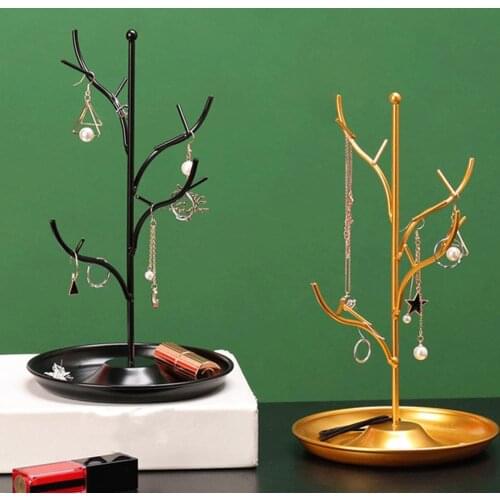 Display Shelf Tree Branch Design Jewelry Present Wrought Iron Earring Organizer Holder for Store Storage Holders