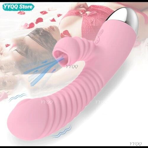 Dildo Vibrator Rabbit Vibrating Tongue G Point Tongue Licking Clitoris Sucker Vibrator Female Masturbation Sex Toy Adult Product