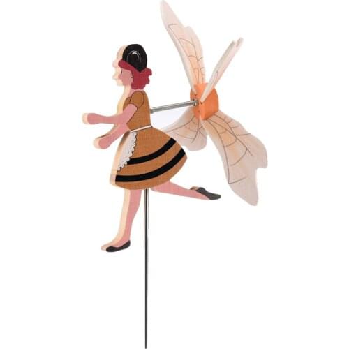 Bee Fairy Clown Lawn Windmill Statue Art Garden Decoration Series Funny Outdoor Figurine Snow Keychain