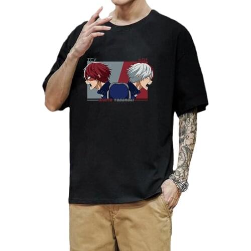 Anime Clothes My Hero Academia T Shirts Manga Shoto Todorok Bakugou Katsuki Print Tops Summer Women Men Cotton Camiseta Tee