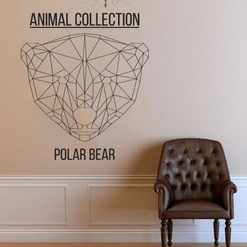 Geometric Polar Bear Head Decal ORIGAMI BEAR Sticker Origami Animal Vinyl Stickers Paper Bear Lover Gifts JH17