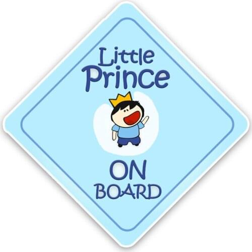 Hot Funny Warning Lovely Little Prince on Board Car Stickers Motorcycle Decals Motorcycle Accessories Waterproof PVC 14cm *14cm