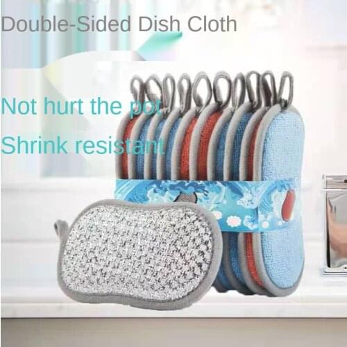 Dishcloth Sponge Dishwashing Sponge Wipe Scouring Pad Bowl Brushing Appliance Kitchen Cleaning Decontamination Double-Sided