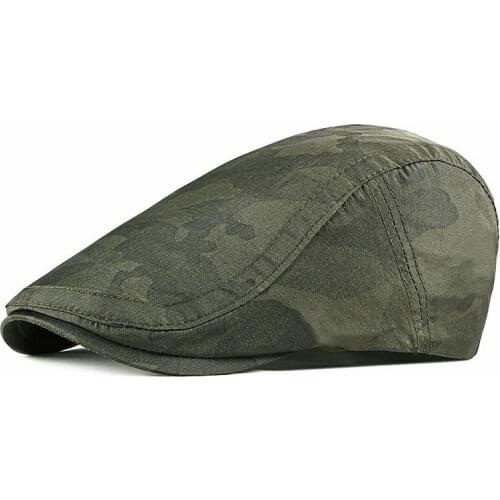 Cotton Spring Summer Camouflage Beret Hats Newsboy Caps Flat Peaked Cap Men and Women 65