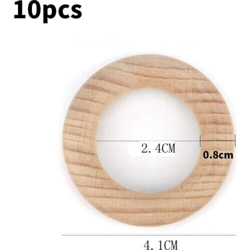 10Pcs/20pcs/50pcs Wooden 40mm Wooden Ring Baby Teether Personalized Custom Beech Wooden Ring Newborn Toy Wooden Molar Ring