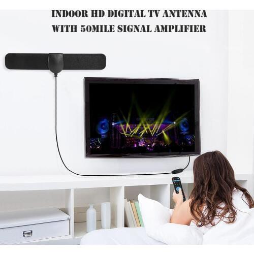 50 Miles Indoor Digital TV Antenna 25dB High Gain 1080P HDTV Signal Receiver Polarization Linearity LNA Gain 25dB