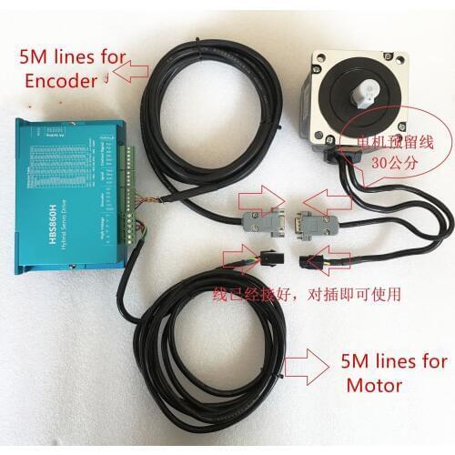 Nema34 8.5Nm 86 Closed-loop Kit Stepper Motor Encoder Hybrid Servo Driver HBS860H With 5M lines