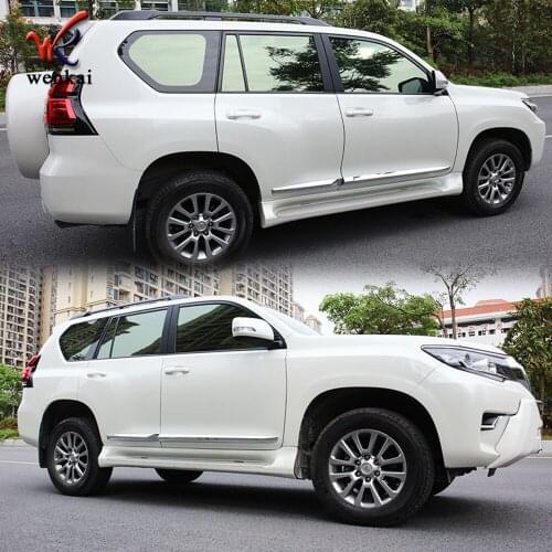 KOUVI ABS Chrome Side Door Body Molding Moulding Cover Trim For Toyota FJ150 PRADO 2018 2019 Accessories 4PCS/SET
