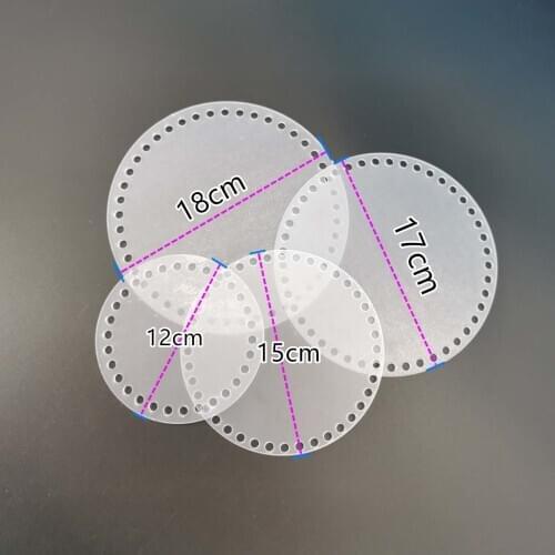 4pcs Round Transparent Acrylic Board Knitted Bag Accessories Handmade DIY Crochet Bag Material Knitting Bagn Base Shaper 4 size