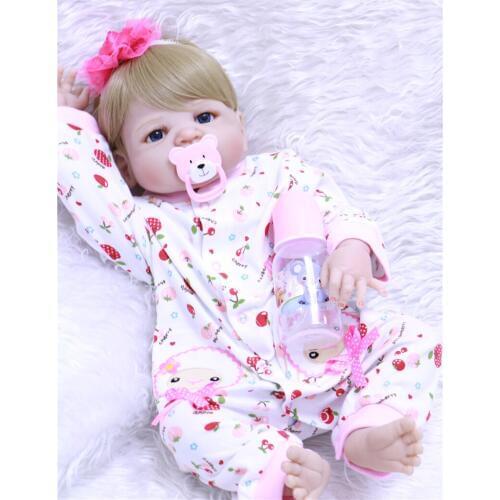 55cm Full Body Silicone Reborn Baby Doll Toy Baby-Reborn Babies Dolls Lifelike Child Birthday Present Christmas bebe Gift boneca