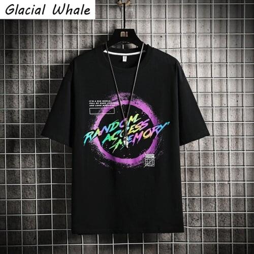 GlacialWhale Mens T-shirt Men 2021 Summer Tops Graphic T-shirts Streetwear Harajuku Unisex Casual Black Oversized T Shirt For M