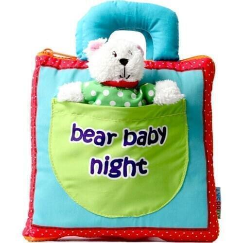 Soft Baby Cloth Books Infant Early Cognitive Development Bear Goodnight Educational Book Activity WJ598