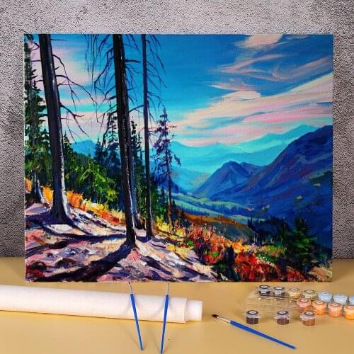 Landscape Warm Day Coloring By Numbers Painting Set Acrylic Paints 40*50 Picture By Numbers Photo Decoration Kids Art