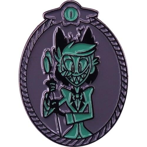The Infamous Alastor The Radio Demon Enamel Brooch Pins Badge Lapel Pin Brooches Alloy Metal Fashion Jewelry Accessories