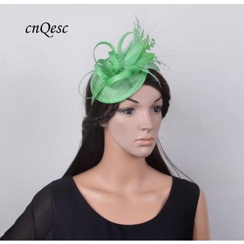 NEW Wholesale 20 colours mint green sinamay feather fascinator hair accessory for Kentucky derby and wedding .FREE SHIPPING