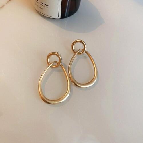 Origin Summer Simple Hollow Metal Geometric Earrings for Women Mujer Trendy Gold Color Alloy Water Drop Dangle Earrings Brincos