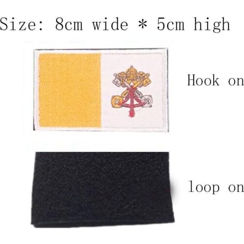 Vatican City Hook and loop backing Free shipping 8cm wide emblemas/embroidery cloth/bolso bordado/bolso bordado
