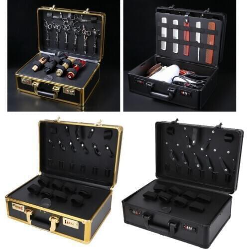 Portable Barber Stylist Travel Metal Case Hair Styling Scissors Combs Tool Box Barber Stylist Lock Case Organizer Holder