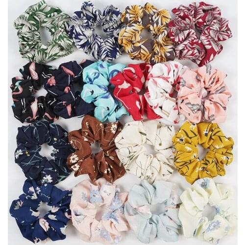 Flamingo hair circle floral sun flower hair ring flower chiffon natural bundle hair ponytail hair accessories female headbands