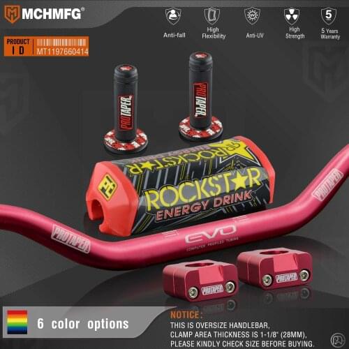 Handlebar For Pro Taper Pack Bar 1-1/8" Classic Handle bar Pads Grips Pit Pro Racing Dirt Pit Bike Motorcycle With CNC Adapter