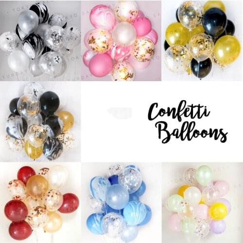 Mixed 20pcs/lot 10inchs of confetti latex helium balloons gold pink black Baby Shower Anniversary Party wedding birthday decor
