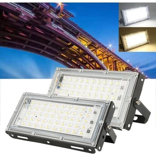 Led Floodlight 50W Waterproof IP66 Outdoor LED Reflector Light Garden Lamp AC 220V 240V Spotlight Street Lighting Flood Light