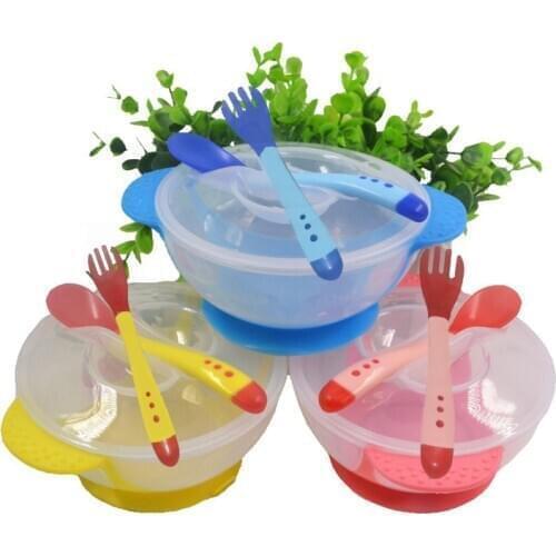 UNIKIDS kids sensing temperature baby dinnerware set china dishes games bowl spoon fork set childrens dishes