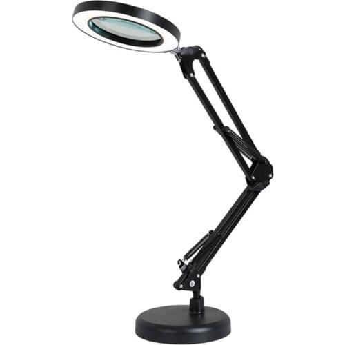 Magnifying Glass with Led Ring Lights Desk Lamp Clamp Third Hand Tool Soldering Stand Welding Reading Usb 8X Magnifier