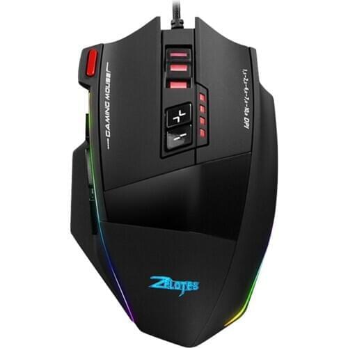ZELOTES C-13 Wired Gaming Mouse 10000DPI 13 Programmable Buttons USB RGB Laser Computer Mouse Gamer Mice For Desktop Laptop PC