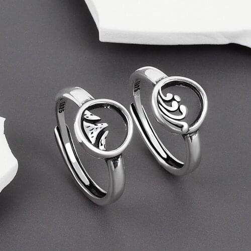 VENTFILLE 925 Sterling Silver Shanmeng Eachother Valentines Day Gift Vintage Fashion Ring