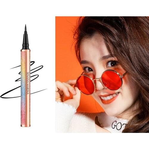 1PC Waterproof Starry Sky Eyeliner Pencil 24 Hours Long-lasting Liquid Black Eye Liner Pen Non-blooming Smooth Eyes Makeup Tools