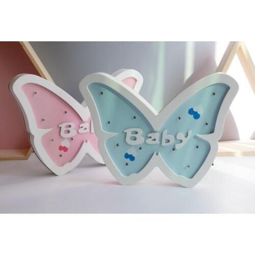 1PC Wooden Butterfly LED Lights Bridal Romantic Atmosphere Table Lamp Wall Mounted Light Perfect For Kids Bedroom Decor MA 028