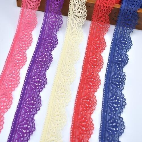 10yards high quality elastic lace trim 30mmwidth white lace fabric DIY Stretch lace ribbon Embroidery Sewing Trimming decoration