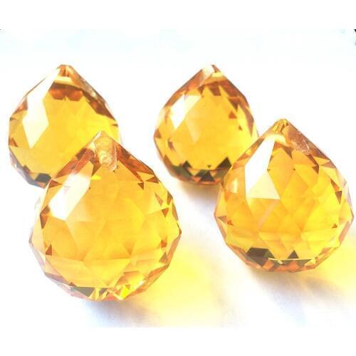 102pcs/lot 30mm Gold feng shui faceted crystal balls for lamp Hanging suncatcher parts,chandelier prism pendants Decoration