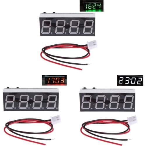 12V 5-24V Electronic Voltmeter Thermometer Clock for Car Auto LED Monitor Module
