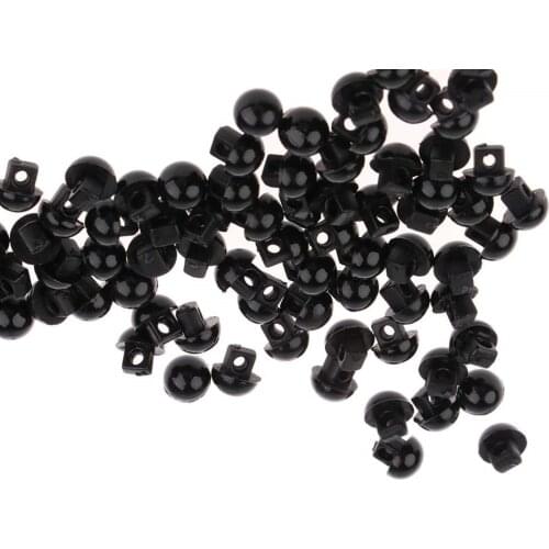 250pcs Plastic Black Round Ball Mini Tiny Shank Buttons For Dolls Soft Toys Clothes 5mm Mushroom Sewing Dollmaking Accessories