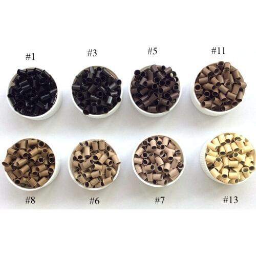 4000pcs/lot 8 Colors 4.0x3.6x6.0mm Copper micro lock tube and rings hair extensions tools for Loop human hair extensions
