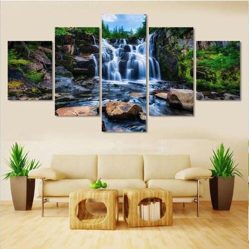 5pc Multi-picture Diamond Painting New Waterfall 5D DIY Diamond Embroidery Sale Landscape Rhinestones Mosaic Handicraft